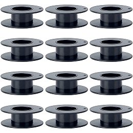 OLYCRAFT 24pcs Plastic Bobbin Empty Spools Black Thread Wire Spools Bobbins Small Plastic Spools Empty Wire Spools Plastic Bobbins for Embroidery Brother Sewing Cord Thread Wire Rope Chain