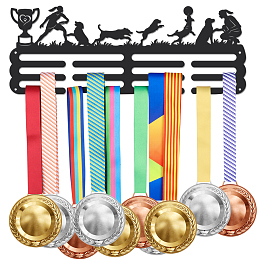 SUPERDANT Dog Theme Medal Hanger Display for Female Dog Trainer Medal Display Rack Iron Wall Mounted Hooks for 60+ Medals Holder Awards Ribbon Holder Display Wall Hanging Athlete Gift