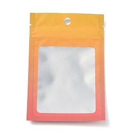 Honeyhandy Plastic Zip Lock Bag, Storage Bags, Self Seal Bag, Top Seal, with Window and Hang Hole, Rectangle, Orange, 12x8x0.25cm, Unilateral Thickness: 3.1 Mil(0.08mm), 95~100pcs/bag