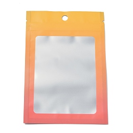 Honeyhandy Plastic Zip Lock Bag, Gradient Color Storage Bags, Self Seal Bag, Top Seal, with Window and Hang Hole, Rectangle, Orange, 15x10x0.25cm, Unilateral Thickness: 3.9 Mil(0.1mm), 95~100pcs/bag