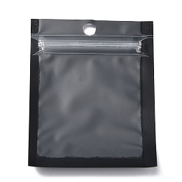 Honeyhandy Plastic Zip Lock Bag, Storage Bags, Self Seal Bag, Top Seal, with Window and Hang Hole, Rectangle, Black, 8x6x0.2cm, Unilateral Thickness: 3.1 Mil(0.08mm)