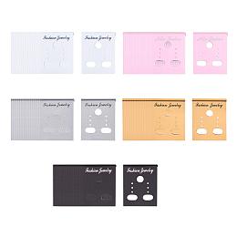 PandaHall Elite About 250pcs 5 Colors Rectangle Plastic Earring Display Card Holder for Jewelry Accessory Display