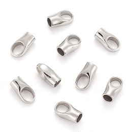 Honeyhandy 304 Stainless Steel Cord Ends, End Caps, Stainless Steel Color, 19x10x8mm, Hole: 7x9mm, 6mm inner diameter