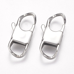 Honeyhandy 304 Stainless Steel Lobster Claw Clasps, Stainless Steel Color, 26x12x5mm, Hole: 6x7.5mm