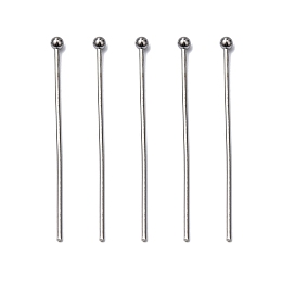 Honeyhandy 304 Stainless Steel Ball Head pins, Stainless Steel Color, 30x0.8mm, 20 Gauge, Head: 2mm