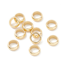 Honeyhandy 201 Stainless Steel Spacer Beads, Flat Round/Ring, Real 18K Gold Plated, 7x2.5mm, Hole: 5mm