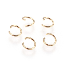 Honeyhandy 304 Stainless Steel Open Jump Rings, Golden, 20 Gauge, 6x0.8mm, Inner Diameter: 4.5mm, about 500pcs/bag