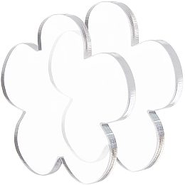 BENECREAT 15PCS Clear Acrylic Sheet 2.3x2.28" Flower Shape Acrylic Cast Sheet for Engraved Signage and DIY Projects, 4mm thick