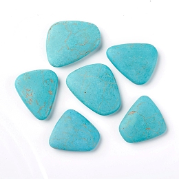 Honeyhandy Synthetic Turquoise Beads, Dyed, No Hole/Undrilled, Mixed Shapes, 36.5~44x34~37x8.5~10mm, about 62pcs/bag