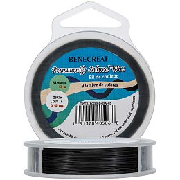 BENECREAT 165-Feet 0.017inch (0.45mm) 7-Strand Black Bead String Wire Nylon Coated Stainless Steel Wire for Necklace Bracelet Beading Craft Work