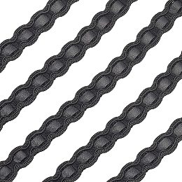 BENECREAT 15 Yard Faux Leather Braid Trims Black Flat Braid Strap Trim Lace Ribbon for Home Decor DIY Sewing Craft, 1/2 inch(13mm) Wide