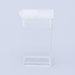 Honeyhandy Plastic Bead Containers, Flip Top Bead Storage, For Seed Beads Storage Box, Rectangle, Clear, 5x2.7x1.2cm, Hole: 0.9x1cm, Capacity: 3ml(0.1 fl. oz)