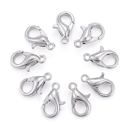 ARRICRAFT Zinc Alloy Lobster Claw Clasps, Parrot Trigger Clasps, Platinum, 10x6mm, Hole: 1mm