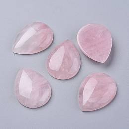 Honeyhandy Natural Rose Quartz Cabochons, Teardrop, 40x30x8mm