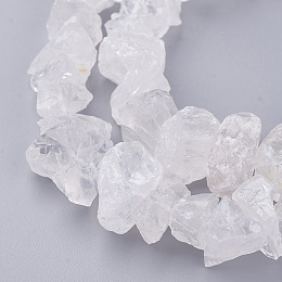 Honeyhandy Natural Quartz Crystal Bead Strands, Nuggets, 12~22x7~13.5x10~22mm, Hole: 1mm, about 50pcs/strand, 15.3 inch