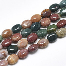 Arricraft Natural Indian Agate Beads Strands, Oval, 8x6x4mm, Hole: 1mm, about 49~50pcs/strand, 14.5 inch~14.7 inch