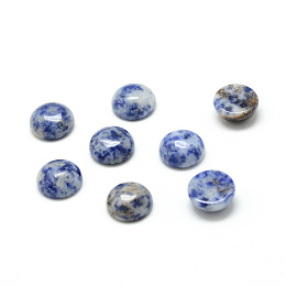 Honeyhandy Natural Blue Spot Jasper Cabochons, Half Round, 6x3mm