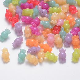 Honeyhandy Imitation Jelly Acrylic Beads, Faceted, Candy, Mixed Color, 8.5x16x8.5mm, Hole: 1.8mm