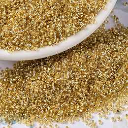 15/0 Japanese Seed Bead 24K Gold Lined Waxy White 465C – Garden of