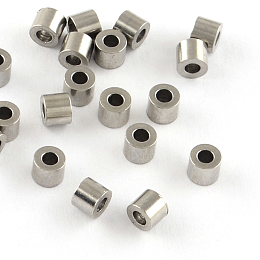 Honeyhandy 304 Stainless Steel Column Spacer Beads, Stainless Steel Color, 2x3mm, Hole: 1.5mm