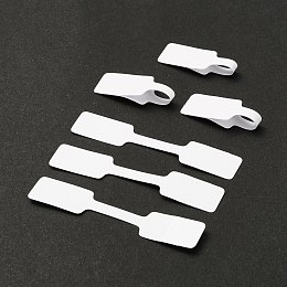 Honeyhandy Rectangle Jewelry Display Sticker Self-adhesive Paper, Ring Jewelry Tags, White, 6x1.2cm