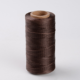 Honeyhandy Flat Waxed Polyester Cords, Saddle Brown, 1x0.3mm, about 284.33 yards(260m)/roll