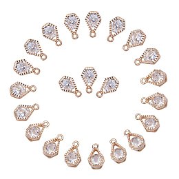 ARRICRAFT 1Bag About 100 Pcs Cubic Zirconia Alloy Charms Sets for Jewelry Making Size 13x8x5mm KC Gold