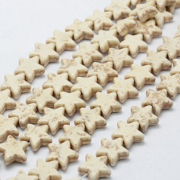 ARRICRAFT Synthetic Magnesite Bead Strands, Star, 15.5x15.5x5.5mm, Hole: 1mm, about 31pcs/strand, 14.9 inches