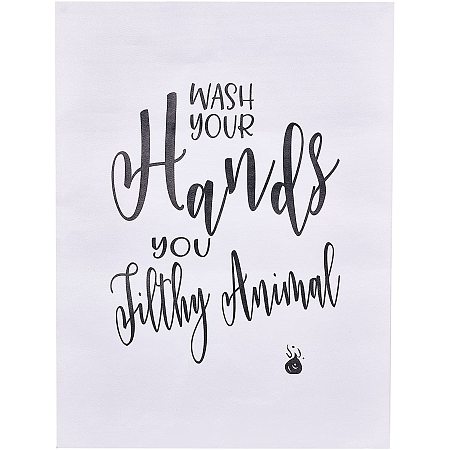 CREATCABIN Wash Your Hands You Filthy Animal Sign Unframed Art Print Minimalist Canvas Art Word Wall Decor Poster Funny Signs Modern Artwork for Bathroom Restroom Playroom Bedroom 11.8 x 15.7inch