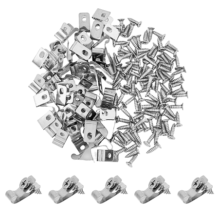 DICOSMETIC 100Pcs 304 Stainless Steel Screws, Cross Recessed Flat Head Self Tapping Screws, with 100Pcs 304 Stainless Steel Screws, Stainless Steel Color, 19x10mm, Hole: 3.6x5.5mm & 3.5mm