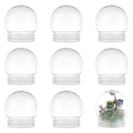 AHANDMAKER 10Pcs 2.6Inch DIY Snow Globes Clear Christmas Water Globes with Caps Snow Globe Clear Plastic Water Globe for DIY Crafts Christmas Home Decor