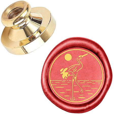 Pandahall Elite Wax Seal Stamp, 25mm Crane Retro Brass Head Sealing Stamps, Removable Sealing Stamp for Wedding Envelopes Letter Card Invitations Bottle Decoration