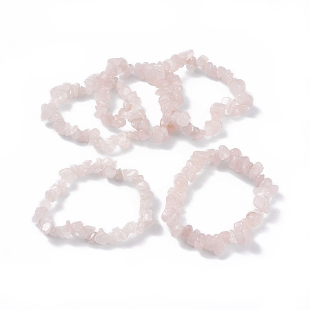 Honeyhandy Natural Rose Quartz Stretch Bracelets, 2 inch~2-1/8 inch(5~5.3cm)