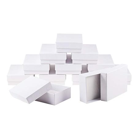 NBEADS 60 Pcs Cardboard Jewelry Set Boxes, for Necklaces, Earrings and Rings, Rectangle, White, 9x6.5x2.8cm