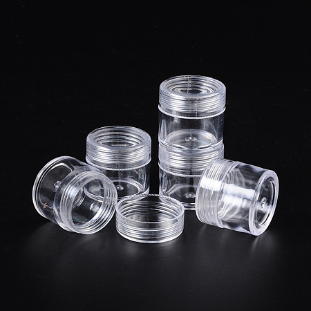 PandaHall Elite Size 32x31mm Round Clear Plastic Containers for Beads Small Items Craft Findings Storage, about 24pcs/box