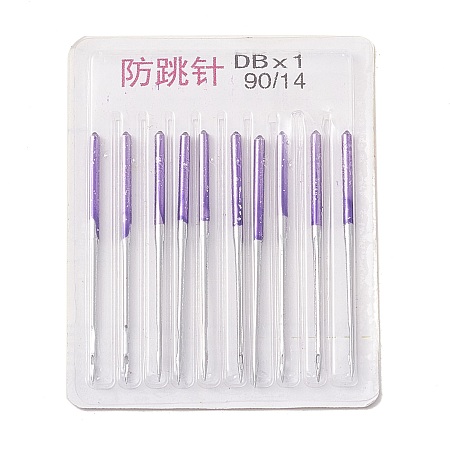 Honeyhandy Steel Stretch Cloth Sewing Machine Anti-jump Needles, Elastic Cloth Sewing Needles, Purple, 37.5x1.5mm, 10pcs/card