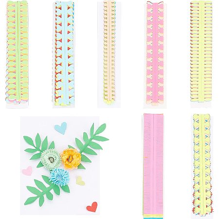 GLOBLELAND 126Pcs 7 Style Quilling Paper Strips Colorful DIY Grass Paper Quilling Strips Flower Tassel Paper Art Quilling Strips for DIY Crafting Handmade Art Crafts Home Decoration