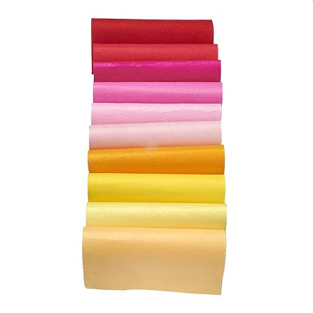 ARRICRAFT 10 Pcs Craft Fabric Sheet Non Woven Polyester Embroidery Needle Felt 12 x 12 Inches Red-Yellow Colors for DIY Projects Costume Decor Cloth Patchworks Handicraft Sewing