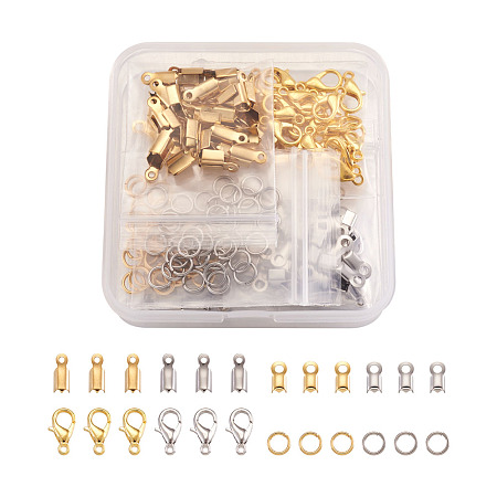 Arricraft DIY Jewelry Making Kits, with 304 Stainless Steel Folding Crimp Ends & Jump Rings, Zinc Alloy Lobster Claw Clasps, Golden & Stainless Steel Color, 280pcs/box