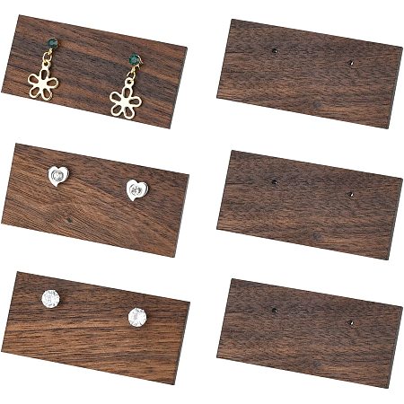 PandaHall Elite 6pcs Earring Display Board, Wood Earring Card Holder Earring Jewelry Storage Organizer Dangle Earring Stud Holder for Jewelry Props Show Closet Retail Store Display, 1.1x2.4 Inch