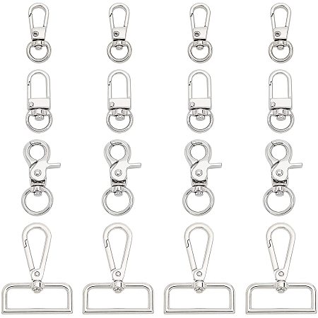 CHGCRAFT 16Pcs Zinc Alloy Swivel Clasps Swivel Snap Hook Trigger Swivel Snap Hook Lobster Claw Clasps for Key Charm Jewelry Art Crafts Making Supplies