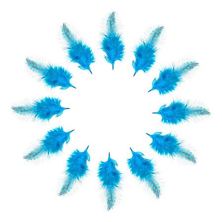 NBEADS 500Pcs Chicken Feather Costume Accessories, Dyed, DarkTurquoise, 65~135x25~45mm