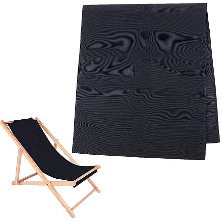 AHANDMAKER Beach Sling Chair Replacement Fabric, Black Casual Simple Beach Chair Replacement Oxford Cloth for Home Beach Chair Protect Replacement (44.69x17.13inch)