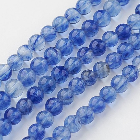 Honeyhandy Watermelon Stone Glass Beads Strands, Round, Cornflower Blue, 6mm, Hole: 1mm, about 60~61pcs/strand, 15.3 inch(390mm)