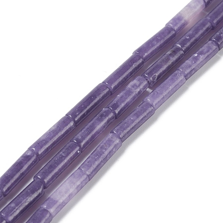 Honeyhandy Natural Lepidolite/Purple Mica Stone Beads Strands, Dyed, Column, 14x4mm, Hole: 1mm, about 27pcs/strand, 14.76 inch(37.5cm)