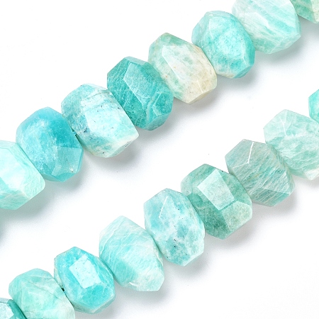 Honeyhandy Natural Amazonite Beads Strands, Faceted, Polygon, 12~15x17~21x9~15mm, Hole: 1.2mm, about 15pcs/strand, 7.48 inch~7.87  inch(19~20cm)