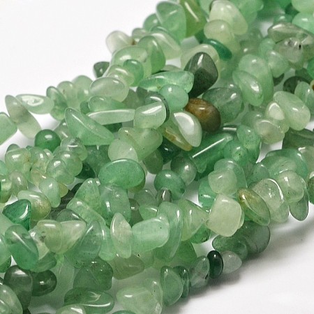 Honeyhandy Natural Green Aventurine Chip Bead Strands, 4~12x4~7x2~5mm, Hole: 1mm, about 33.8 inch