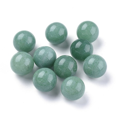 Honeyhandy Natural Green Aventurine Beads, Gemstone Sphere, No Hole/Undrilled, Round, 17.5~18mm