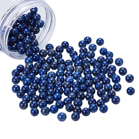 NBEADS 1 Box 200 Pcs 8mm Natural Blue Lapis Lazuli Beads Gemstone Round Loose Beads for Jewelry Making