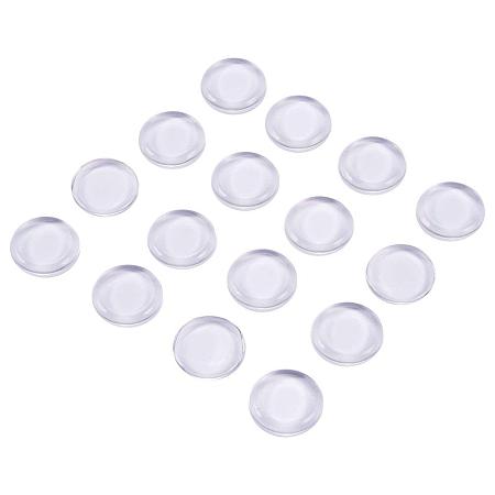 ARRICRAFT 20pcs 18mm Half Round Flat Back Clear Glass Dome Cabochons for Photo Pendant Craft Jewelry Making